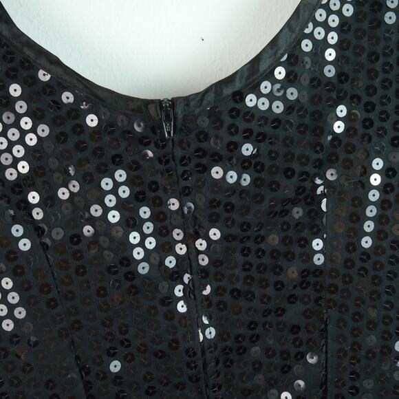 Rampage Size 5 Mini Dress Black Sequin Sheath Vintage 90s Hoco Going Out Formal - Picture 9 of 9